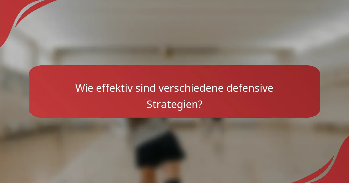 Wie effektiv sind verschiedene defensive Strategien?